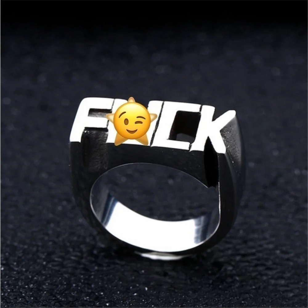 3 For $35 Platinum Plated Hip Hop Punk Rebel F*#k Ring